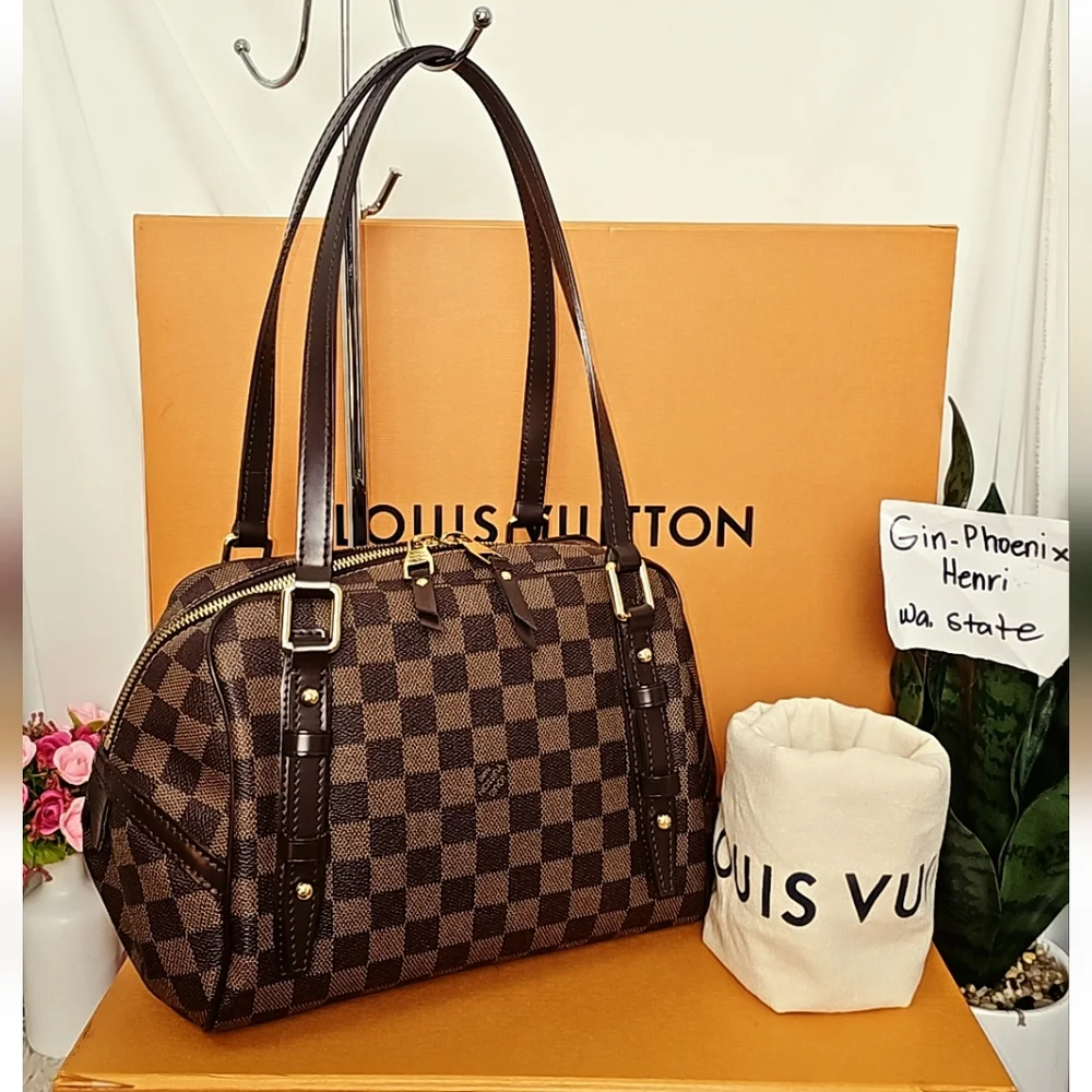 Complete Set "Giftable" Louis Vuitton Shoulder Bag Damier Ebene - Picture 12 of 16